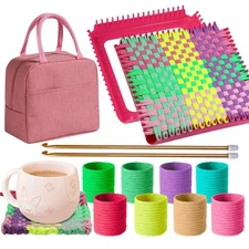 Weaving Loom Kit-Includes 2 Pcs 7 Potholder Frame,400 Pcs Weaving Loom Loops,...