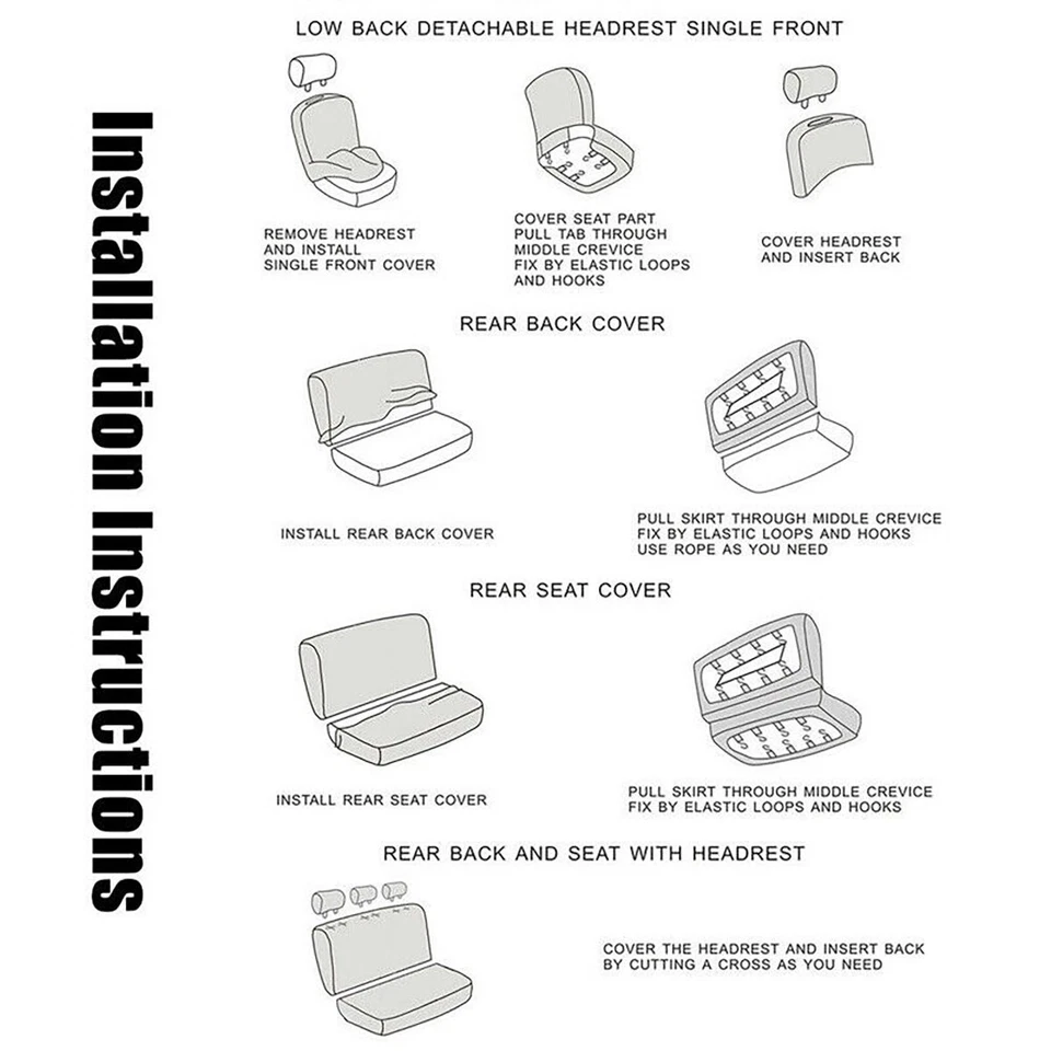 For Pontiac Grand Prix Sedan PU Leather Car Seat Cover 5 Seats Full Set US Black Foto 4 de 4