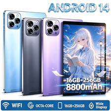 10 Inch Tablet PC Android 14 16GB RAM 256GB ROM Octa Core IPS HD WiFi Keyboard