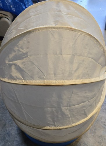 IKEA Ps Lömsk Swivel Blue Chair Childs Pod Egg Chair White Canopy Kids - Picture 5 of 6