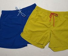 Duluth Trading 2 Pairs swim trunks shorts, yellow and blue, men's small 1475