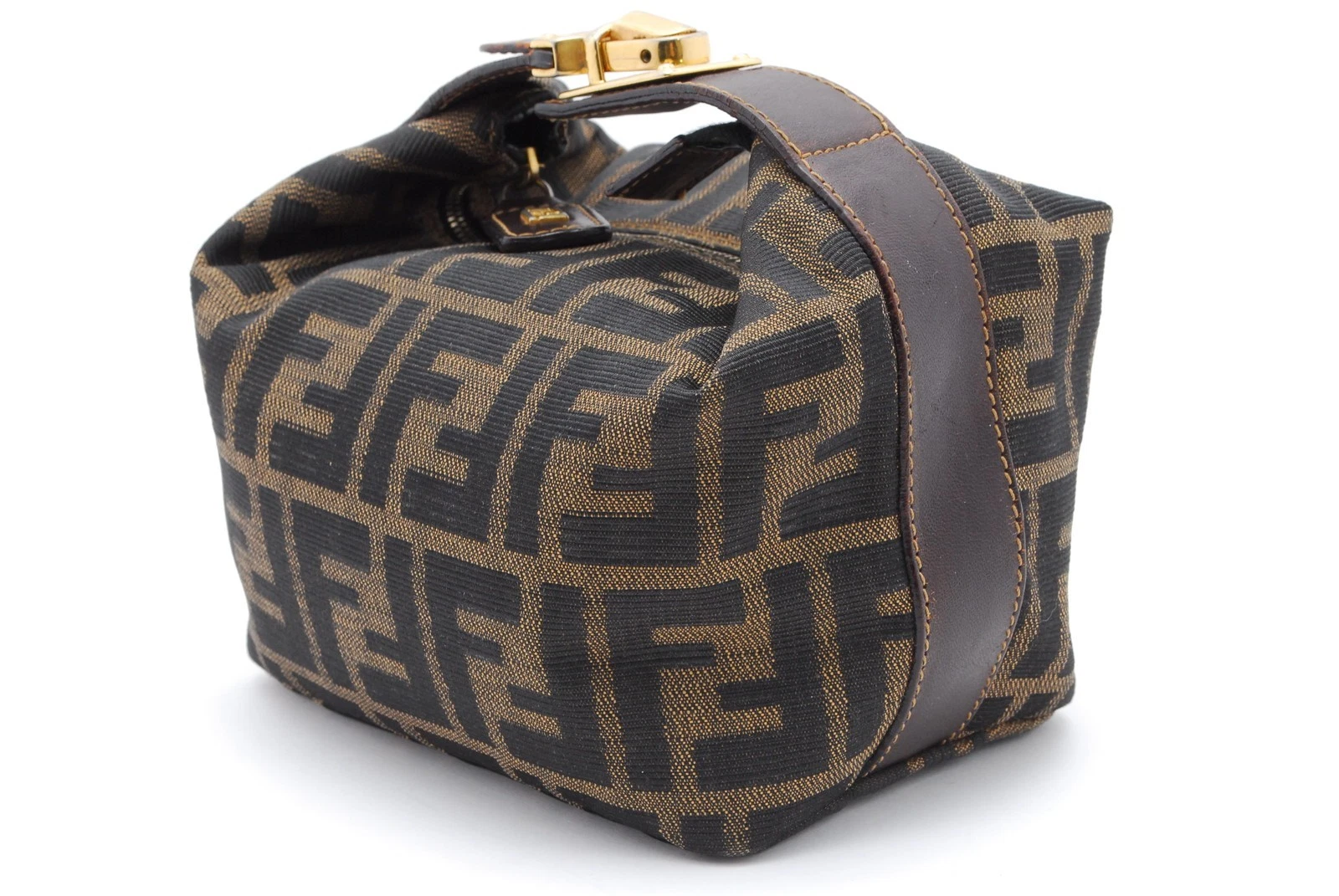Fendi — FENDI Zucca Mini Vanity Canvas Brown