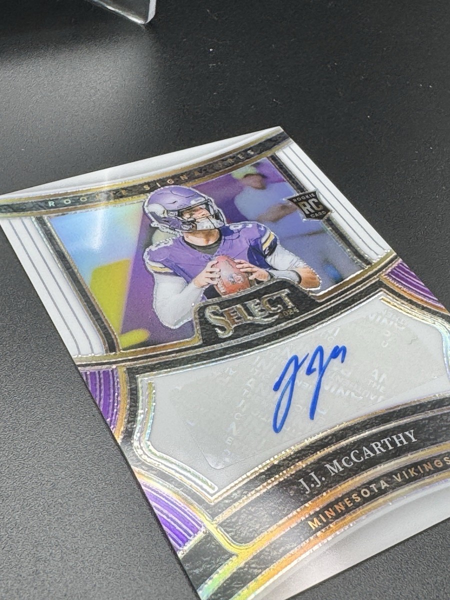 JJ MCCARTHY 2024 SELECT ROOKIE SIGNATURE WHITE PRIZM RC AUTO /35