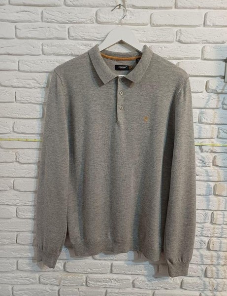 Men Farah Sweater Grey Wool 40 /L / 48 #3XF9