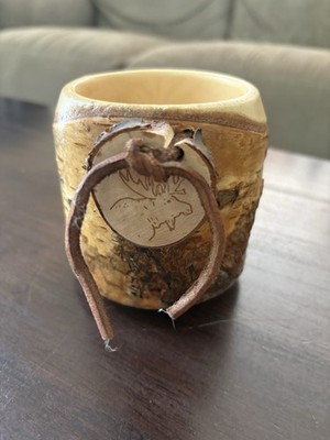 ￼ Scandinavian Kuksa Collectible Wooden Drinking Cup Carved From Birch Wood￼