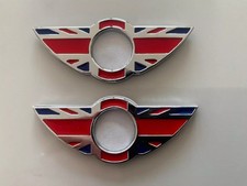 2 x Union Jack Metal Door Pin Badge For BMW MINI Cooper/S/ONE/Clubman