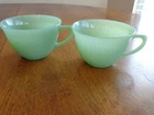 FIRE-KING JANE RAY JADITE CUPS LOT OF 2