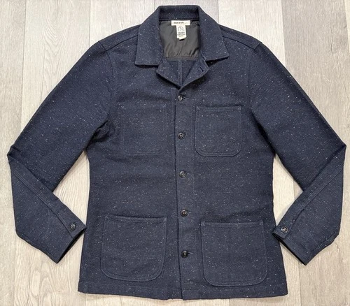 Hiroshi Karo Men’s Blue Wool Blend Vise Chore Jacket - Small - product listing photo