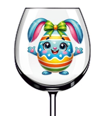 12x Ostern Cartoon Ei Vinyl Aufkleber Abziehbild Becher Weinglas Flasche Laptop Van