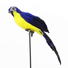 Royal Blue Artificial Parrot Life Size Foam Feather Parrot Macaw Birds for De...
