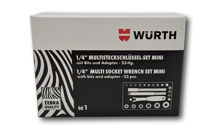 Würth 1/4 Zoll Mini Steckschlüssel Set 23tlg Knarre Ratschenkasten Satz