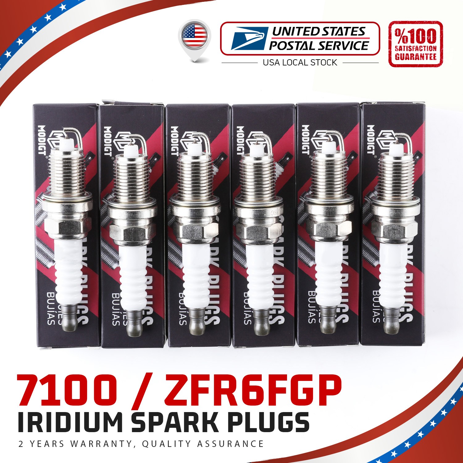 Spark Plug For NGK 7100 ZFR6FGP For Honda Prelude Jeep Liberty Mazda OEM Quality