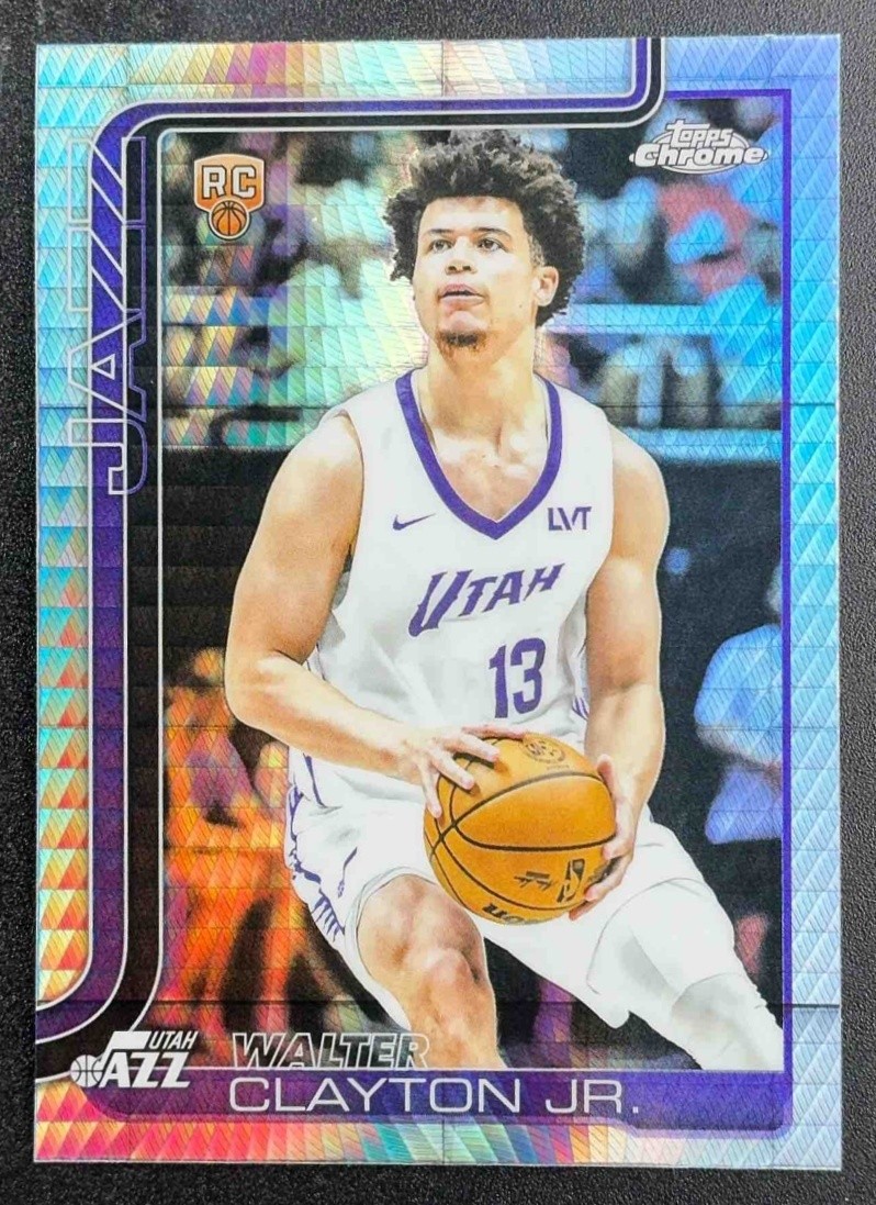 WALTER CLAYTON JR. 2025-26 TOPPS CHROME #268 PRISM REFRACTOR RC JAZZ