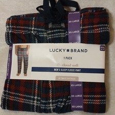 Lucky Brand Men's Cloud Soft Fleece Plaid Drawstring Waist Pajama Pant XXL