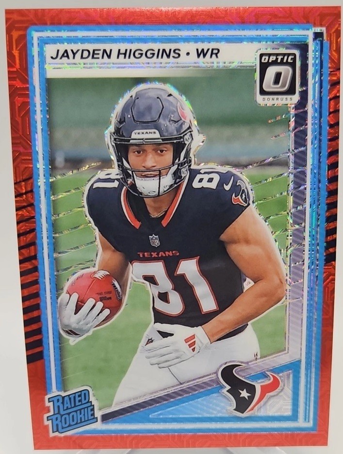 2025 Panini Donruss Optic - Rated Rookie Jayden Higgins #225 Red Hyper Prizm