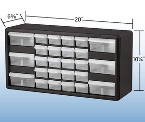 Akro Mils 10126 Plastic Organizer Cabinet 26 Drawer Black Unopened