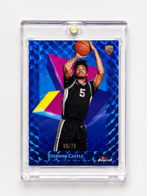 2024-25 Topps Finest Stephon Castle Blue Geometric #5/75 JERSEY MATCH!