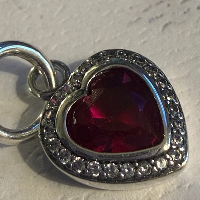 Authentic Pandora Red Heart Dangle Charm, Retired