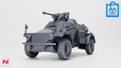 Panzerwagen Sd.kfz.221 mit Mauser 2,8cm sPzB 41 3D Druck 1:35-1:16