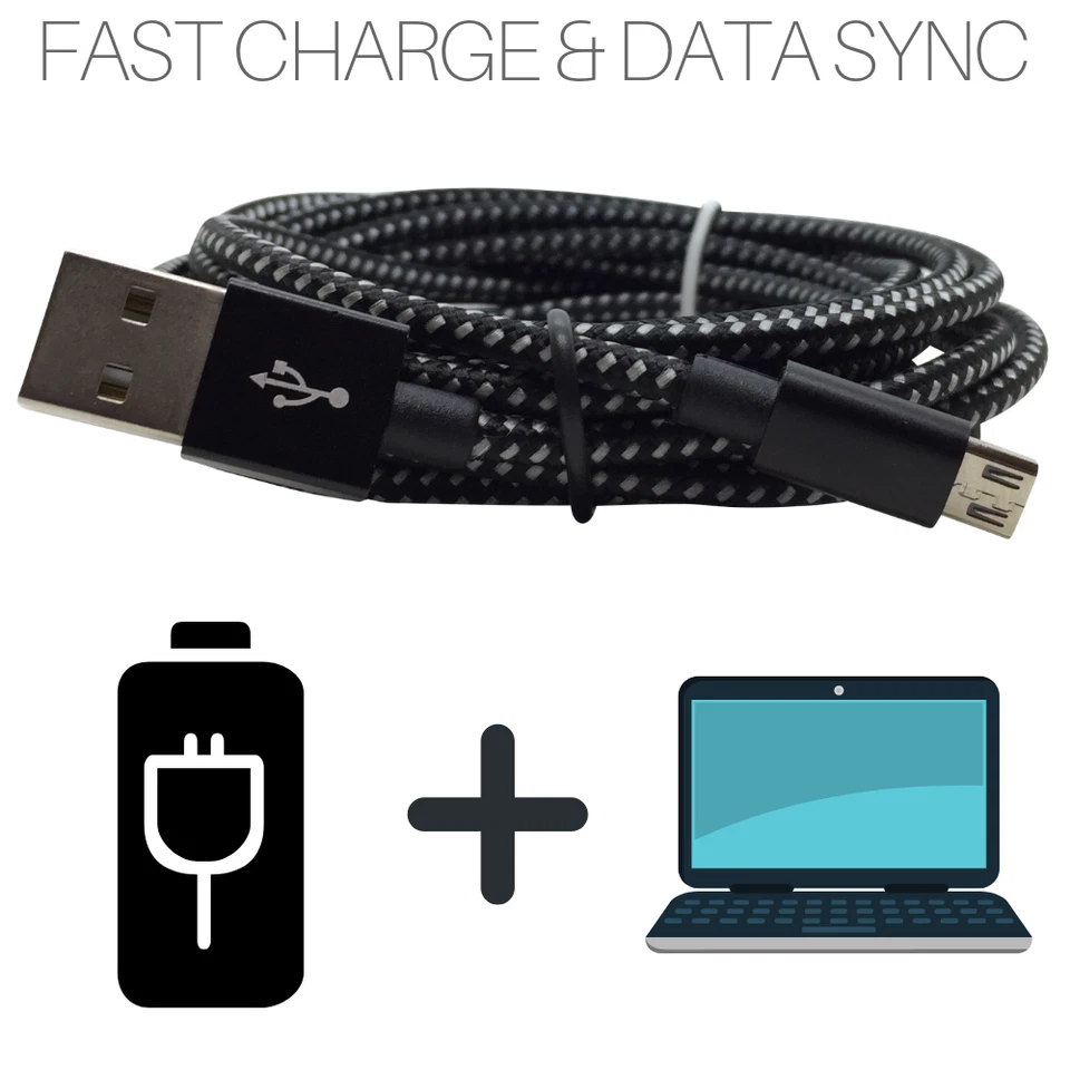 10FT Micro USB Cable 5 Pack Fast Charging Cord For Samsung Android Charger Cord - Image 4 of 4