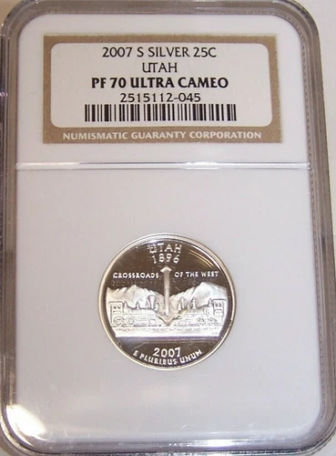 2007-S  Utah  Silver State Quarter NGC PF70 UCAM 25c FREE SHIP #112-045