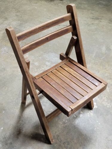 Vintage Kids Wooden Folding Chair Wood, Vintage Childrens Wooden Folding Chairs