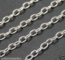 15ft Silver Plated large cable chain 6.5X4mm