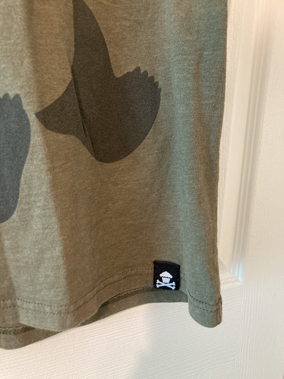 Womens Johnny Cupcakes Panda 2Sided Emblem Army Gree… Gem