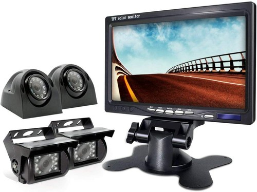 Quad 7‘’ Monitor Rear View Backup HD Camera Parkin Night Vision For Rv Truck BUS - Picture 12 of 12