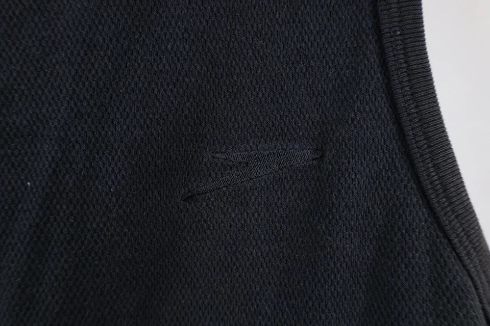 Camiseta sin mangas Speedo de colección años 90 para hombre mediana desteñida térmica tejida gofre negra EE. UU. Foto 4 de 4