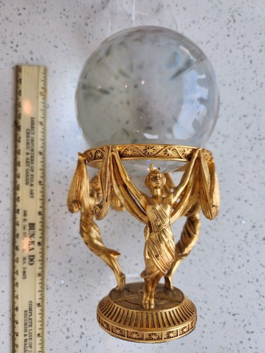 Vintage Crystal Visions Franklin Mint 1989 Crystal Ball 24k gold plated stand - Picture 3 of 20