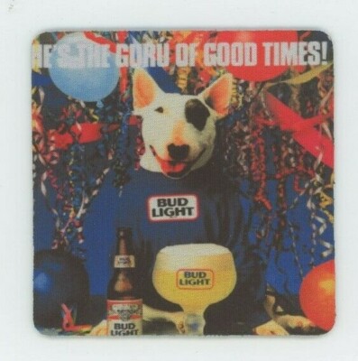 Spuds Mackenzie Bud Light Budweiser Beer COASTER - Bull Terrier Party Animal  
