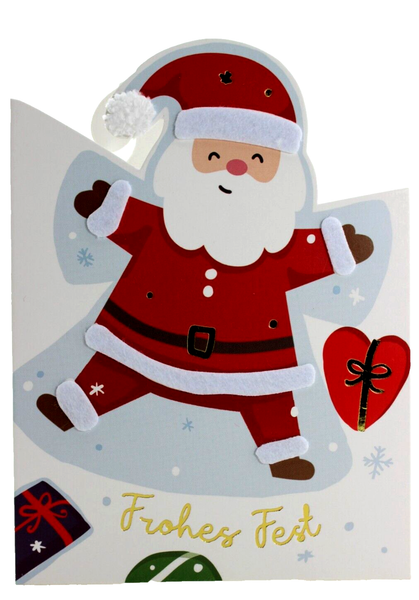 Weihnachtsmann Kinder Karte Weihnachtskarte Weihnachten Handarbeit #GrußKarte-image