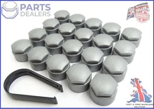 WHEEL NUT COVERS FOR CITROEN C1 C3 C4 PICASSO 17mm LOCKING CAPS MATT GREY + TOOL