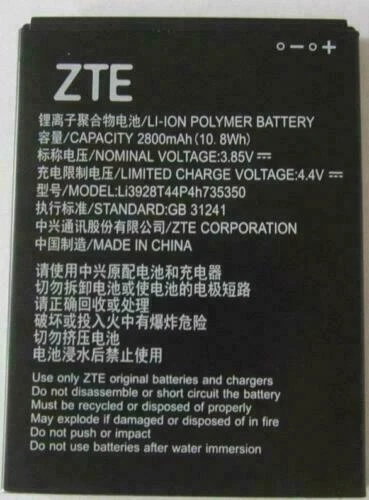 NEW OEM ZTE Battery Li3928T44P4h735350 Q802T Avid Trio Z833 ZFIVE2 Z836BL Z837VL