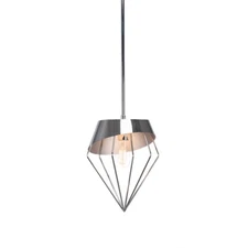 Toltec Neo 1 Lt Stem Pendant 9.75x12.5", Chrome w/Amber LED Bulb