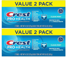 Crest Pro Health Clean Mint Toothpaste 4.3oz 4 Tubes