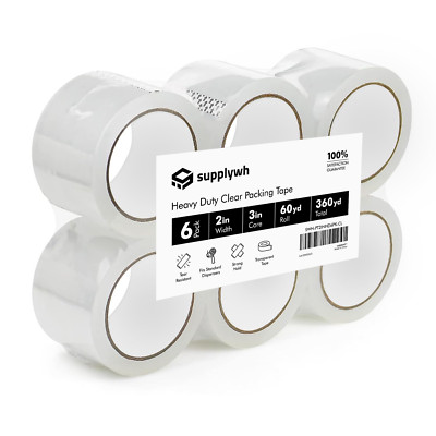 Clear Packing Tape Refill for Standard Dispenser 2 Inch Wide, Strong Adhesive fo