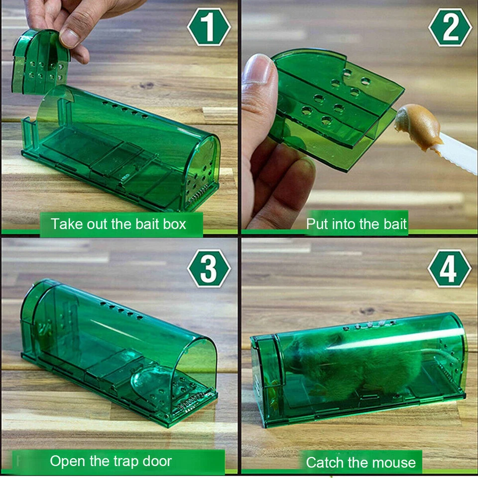 2pcs Mouse Trap Pied Piper Mouse Cage Human Large Live Rodent Control - Image 3 of 4