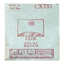 Germanow-Simon Mach (GS) CX735 Watch Crystal 21.0x14.1 NOS Part Flexo Waltham