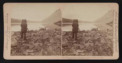Lake Louise and Rocky Mountains Laggan Alberta Canada Old Photo