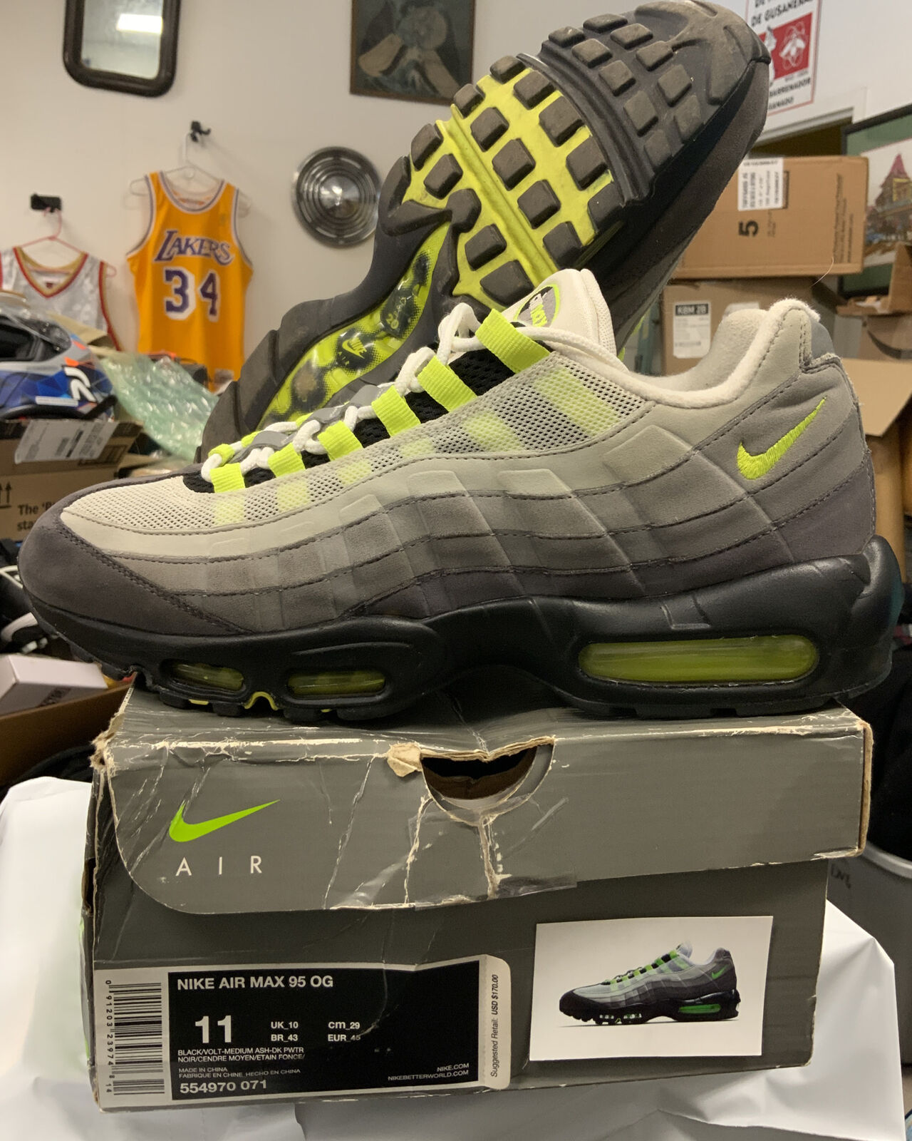 Size+11+-+Nike+Air+Max+95+OG+Neon+2015 for sale online | eBay