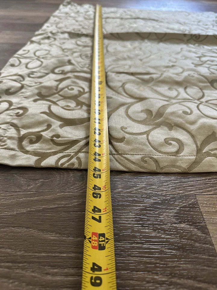 2 Nobility Curtain Panels Jacquard Shimmery Gold Paisley Lined Rod Pocket 83"X45 - Image 2 of 4