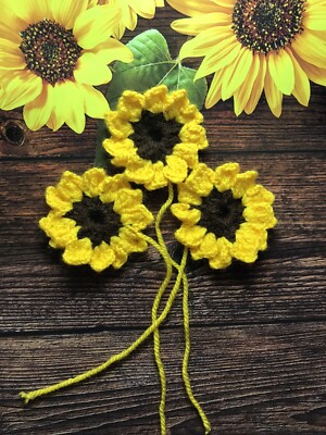 Gehäkelte Sonnenblume Dekor Zubehör Applikation kleine Kinder Spielzeug Zum Selbermachen Handwerk Handarbeit Set