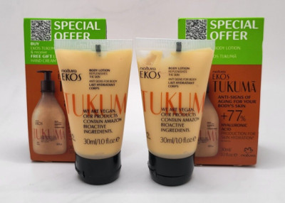 2 PACK - Natura Ekos TUKUMA TUKUM Body Lotion - 1 oz ea / 2oz TOTAL **NEW**