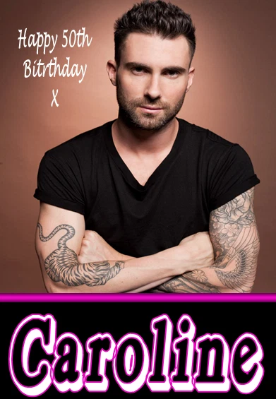 ADAM LEVINE Personalised Birthday Card!! ANY NAME / AGE / RELATION - GREAT!!