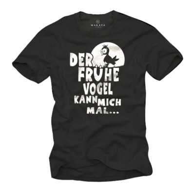 Funny cult nerd sayings men's T-shirt with THE EARLY BIRD CAN TAKE ME TIME