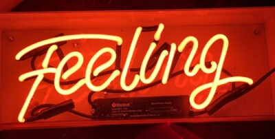 Feeling Acrylic Neon Lamp Sign 14''x6'' Light Bar Decor Hanging Gift Poster EX