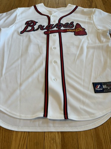 Maglia da baseball Jason Heyward #22 Atlanta Braves Majestic MLB (adulto XL) bianca - Foto 2 di 6