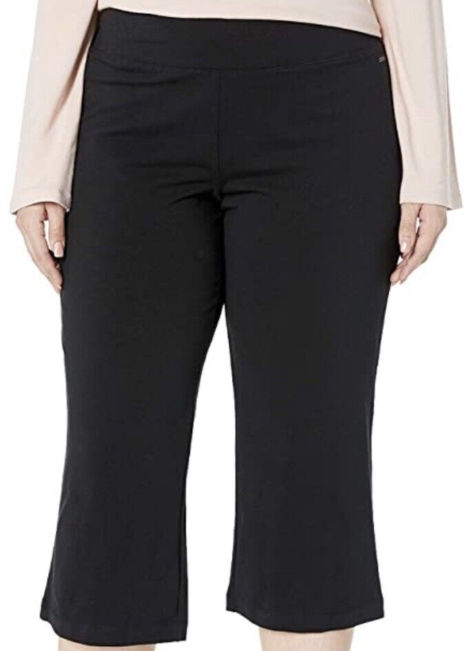NWT Jockey Women's Slim Capri Flare Athletic Pant Deep Black Size M | eBay